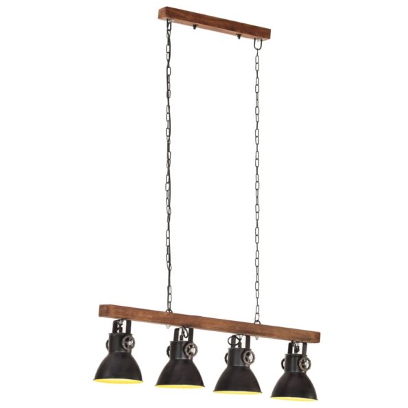 vidaXL Industriálna stropová lampa čierna mangovník E27 – Obrázok 4