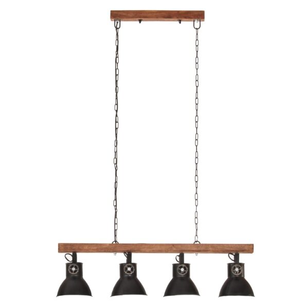vidaXL Industriálna stropová lampa čierna mangovník E27 – Obrázok 5