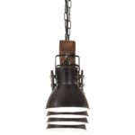 vidaXL Industriálna stropová lampa čierna mangovník E27 – Obrázok 6