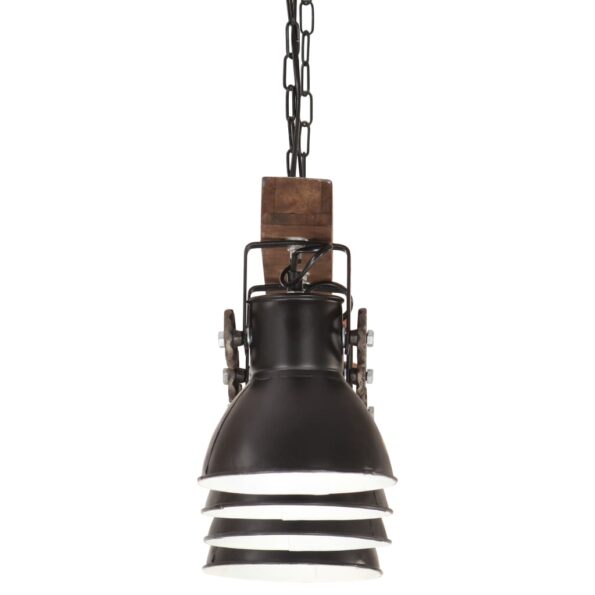 vidaXL Industriálna stropová lampa čierna mangovník E27 – Obrázok 6