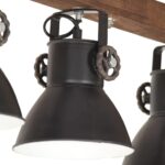 vidaXL Industriálna stropová lampa čierna mangovník E27 – Obrázok 7