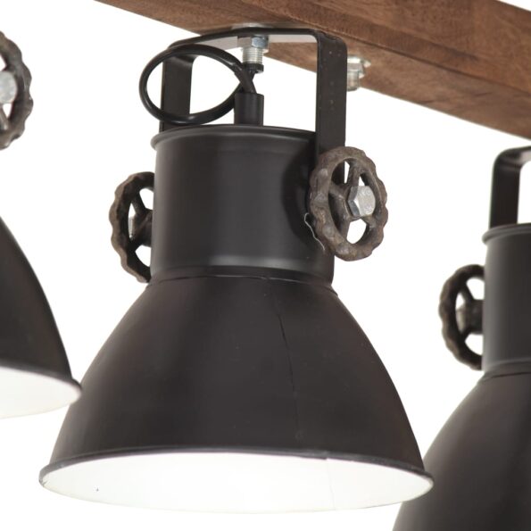 vidaXL Industriálna stropová lampa čierna mangovník E27 – Obrázok 7