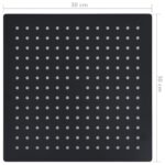 vidaXL Dažďová sprchová hlavica, oceľ 30x30 cm, štvorcová, čierna – Obrázok 7