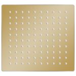 vidaXL Dažďová sprchová hlavica, oceľ 20x20 cm, štvorcová, zlatá – Obrázok 4
