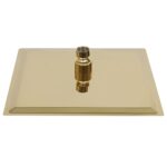 vidaXL Dažďová sprchová hlavica, oceľ 20x20 cm, štvorcová, zlatá – Obrázok 5
