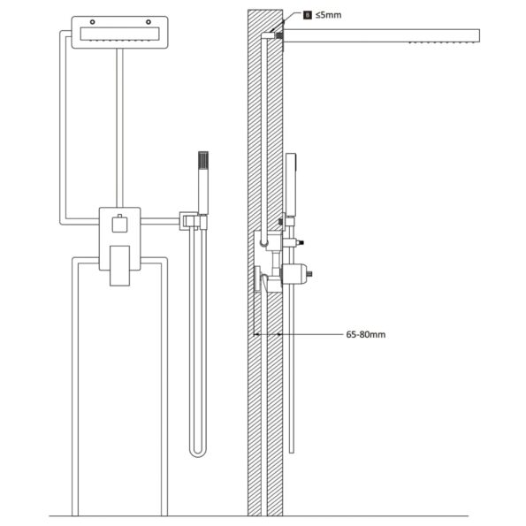 vidaXL Sprchový systém nehrdzavejúca oceľ 201 strieborný – Obrázok 7