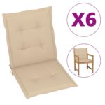 vidaXL Podložky na záhradné stoličky, nízke operadlo 6 ks 100x50x3 cm – Obrázok 2