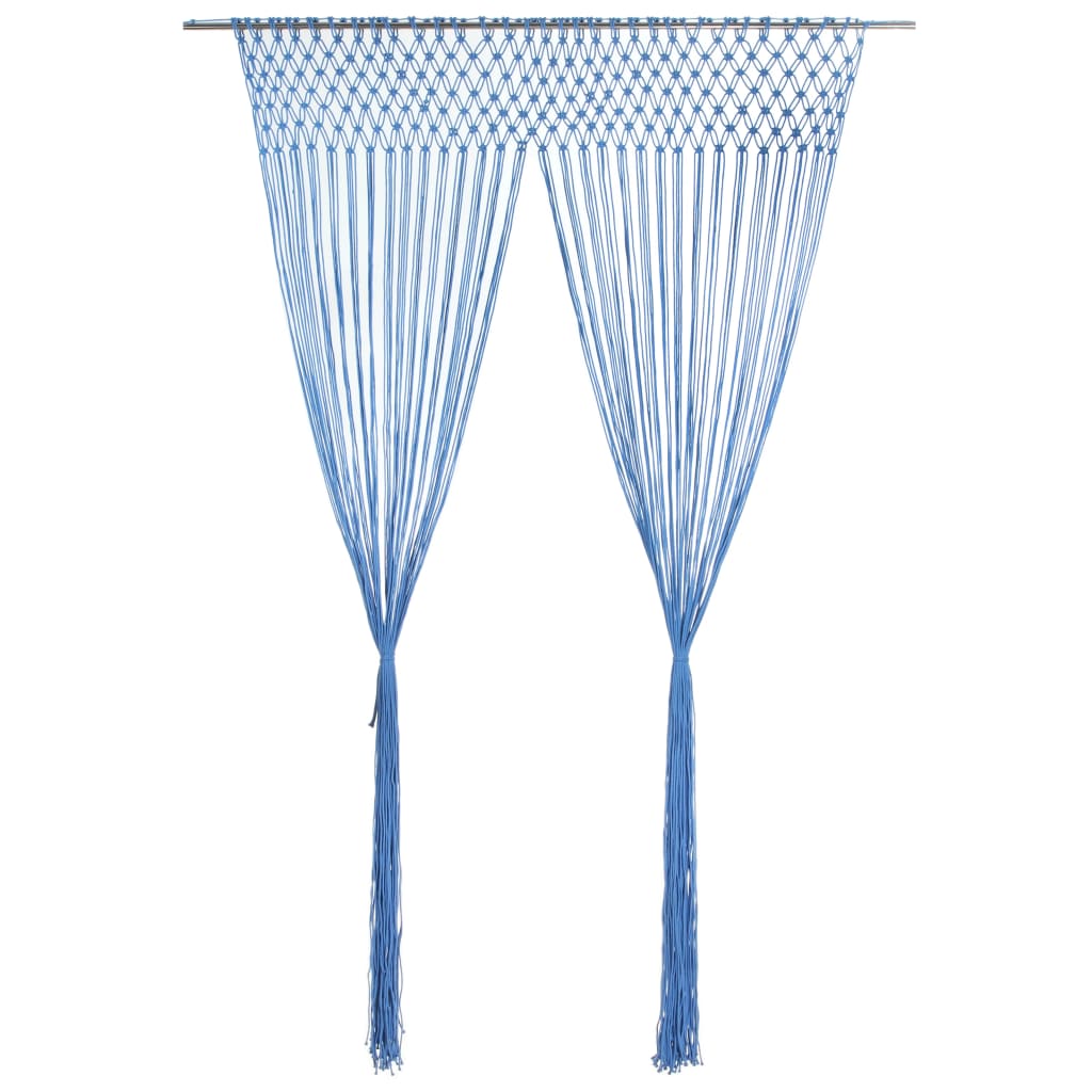 VXL8720286180860_a_en_hd_1.jpg vidaXL Záclona macrame modrá 140x240 cm bavlna – Obrázok 1