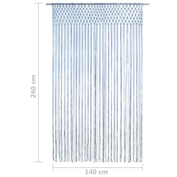 vidaXL Záclona macrame modrá 140x240 cm bavlna – Obrázok 5