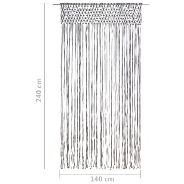 vidaXL Záclona macrame antracitová 140x240 cm bavlna – Obrázok 5
