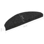 vidaXL Nášľapy na schody 5 ks čierne 65x21x4 cm vpichovaná textília – Obrázok 8