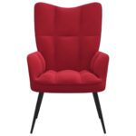 vidaXL Relaxačné kreslo vínovo-červené zamat – Obrázok 3