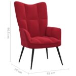 vidaXL Relaxačné kreslo vínovo-červené zamat – Obrázok 7