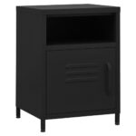 vidaXL Nočný stolík čierny 35x35x51 cm oceľ – Obrázok 2