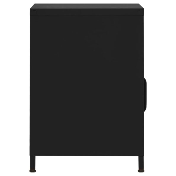 vidaXL Nočný stolík čierny 35x35x51 cm oceľ – Obrázok 4