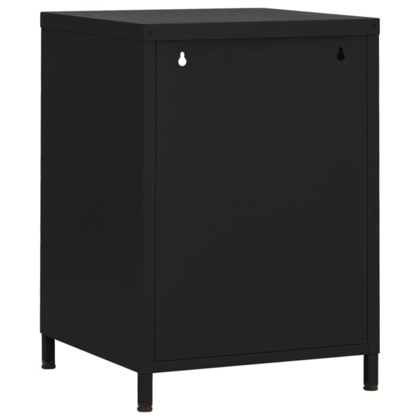 vidaXL Nočný stolík čierny 35x35x51 cm oceľ – Obrázok 5