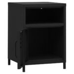 vidaXL Nočný stolík čierny 35x35x51 cm oceľ – Obrázok 6