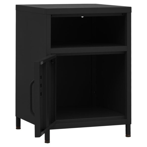 vidaXL Nočný stolík čierny 35x35x51 cm oceľ – Obrázok 6