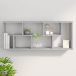 vidaXL Nástenná polica, betónovo sivá 36x16x90 cm, kompozitné drevo – Obrázok 8