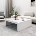 vidaXL Konferenčný stolík biely 100x100x35 cm drevotrieska – Obrázok 3