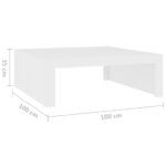 vidaXL Konferenčný stolík biely 100x100x35 cm drevotrieska – Obrázok 7