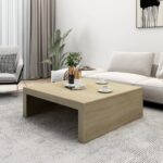vidaXL Konferenčný stolík, dub sonoma 100x100x35 cm, kompozitné drevo – Obrázok 3