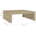 vidaXL Konferenčný stolík, dub sonoma 100x100x35 cm, kompozitné drevo – Obrázok 7