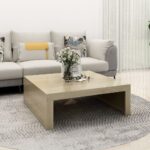 vidaXL Konferenčný stolík, dub sonoma 100x100x35 cm, kompozitné drevo