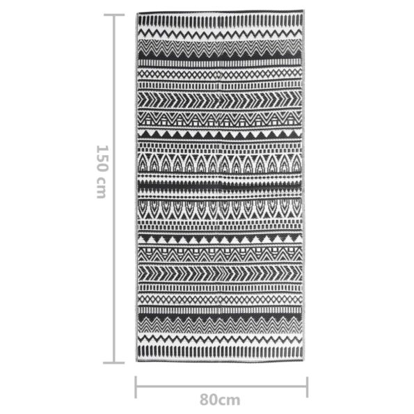 vidaXL Vonkajší koberec ARAKIL čierny 80x150 cm PP – Obrázok 7