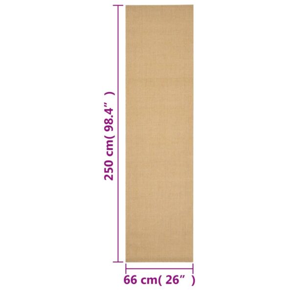vidaXL Koberec prírodný sisal 66x250 cm – Obrázok 7