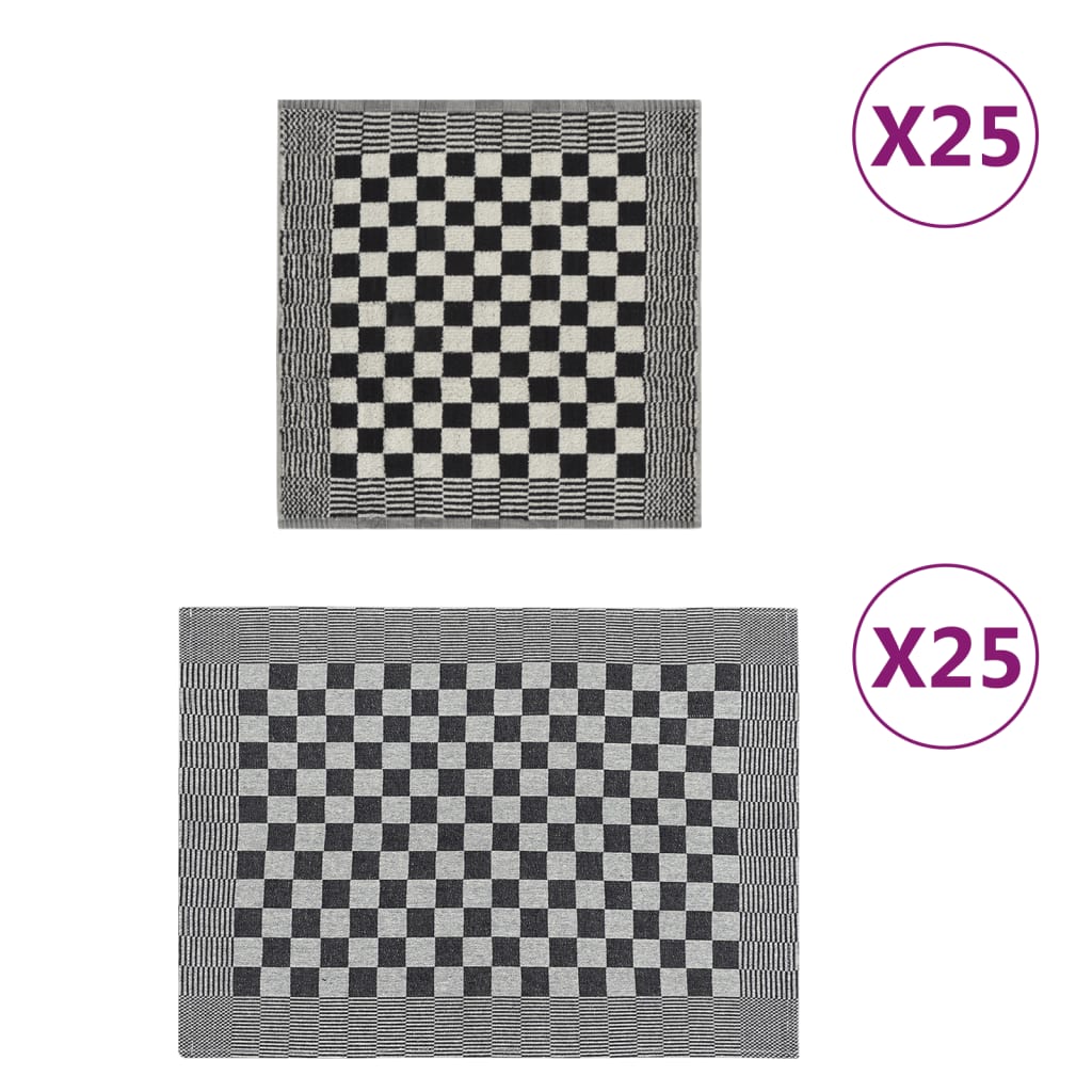 VXL8720286802243_a_en_hd_1.jpg vidaXL 50-dielna súprava uterákov čierno-biela bavlna – Obrázok 1