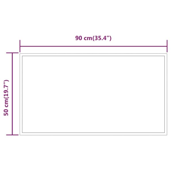 vidaXL LED kúpeľňové zrkadlo 90x50 cm – Obrázok 5