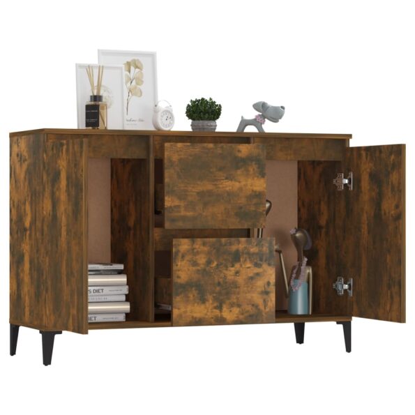 vidaXL Komoda dymový dub 102x35x70 cm spracované drevo – Obrázok 6