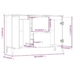vidaXL Komoda dymový dub 102x35x70 cm spracované drevo – Obrázok 8