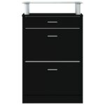 vidaXL Botník čierny 63x24x104 cm spracované drevo – Obrázok 6