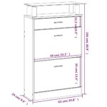vidaXL Botník čierny 63x24x104 cm spracované drevo – Obrázok 9