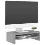 vidaXL Stojan na monitor sivý dub sonoma 42x24x13 cm spracované drevo – Obrázok 3