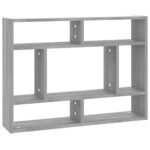 vidaXL Nástenná polica sivá sonoma 75x16x55 cm spracované drevo – Obrázok 2