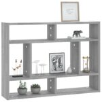 vidaXL Nástenná polica sivá sonoma 75x16x55 cm spracované drevo – Obrázok 5