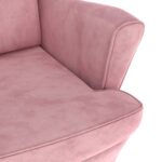 vidaXL Kreslo wingback s podnožkou ružové zamatové – Obrázok 7