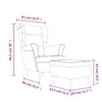vidaXL Kreslo wingback s podnožkou ružové zamatové – Obrázok 11