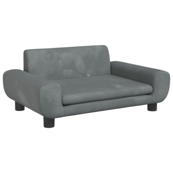 vidaXL Pelech pre psa tmavosivý 70x45x33 cm zamat – Obrázok 2
