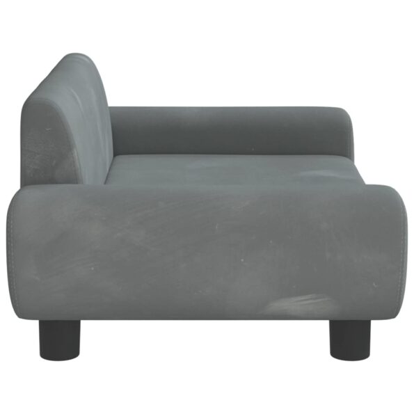 vidaXL Pelech pre psa tmavosivý 70x45x33 cm zamat – Obrázok 4