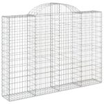 vidaXL Oblúkové gabionové koše 4 ks 200x30x140/160 cm pozink. železo – Obrázok 3