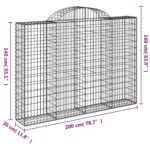 vidaXL Oblúkové gabionové koše 4 ks 200x30x140/160 cm pozink. železo – Obrázok 6