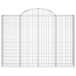vidaXL Oblúkové gabionové koše 6 ks 200x30x140/160 cm pozink. železo – Obrázok 4