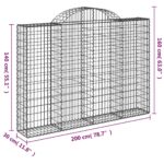 vidaXL Oblúkové gabionové koše 6 ks 200x30x140/160 cm pozink. železo – Obrázok 6