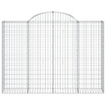 vidaXL Oblúkové gabionové koše 7 ks 200x30x140/160 cm pozink. železo – Obrázok 4