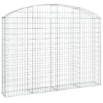 vidaXL Oblúkový gabionový kôš 200x30x140/160 cm pozinkované železo – Obrázok 2