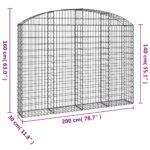 vidaXL Oblúkový gabionový kôš 200x30x140/160 cm pozinkované železo – Obrázok 5